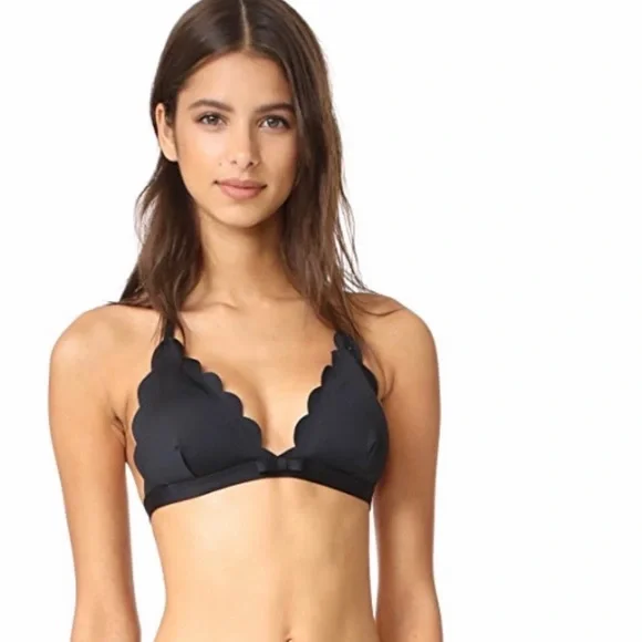 Kate Spade Black Scalloped Triangle Bikini Top - Picture 4 of 12